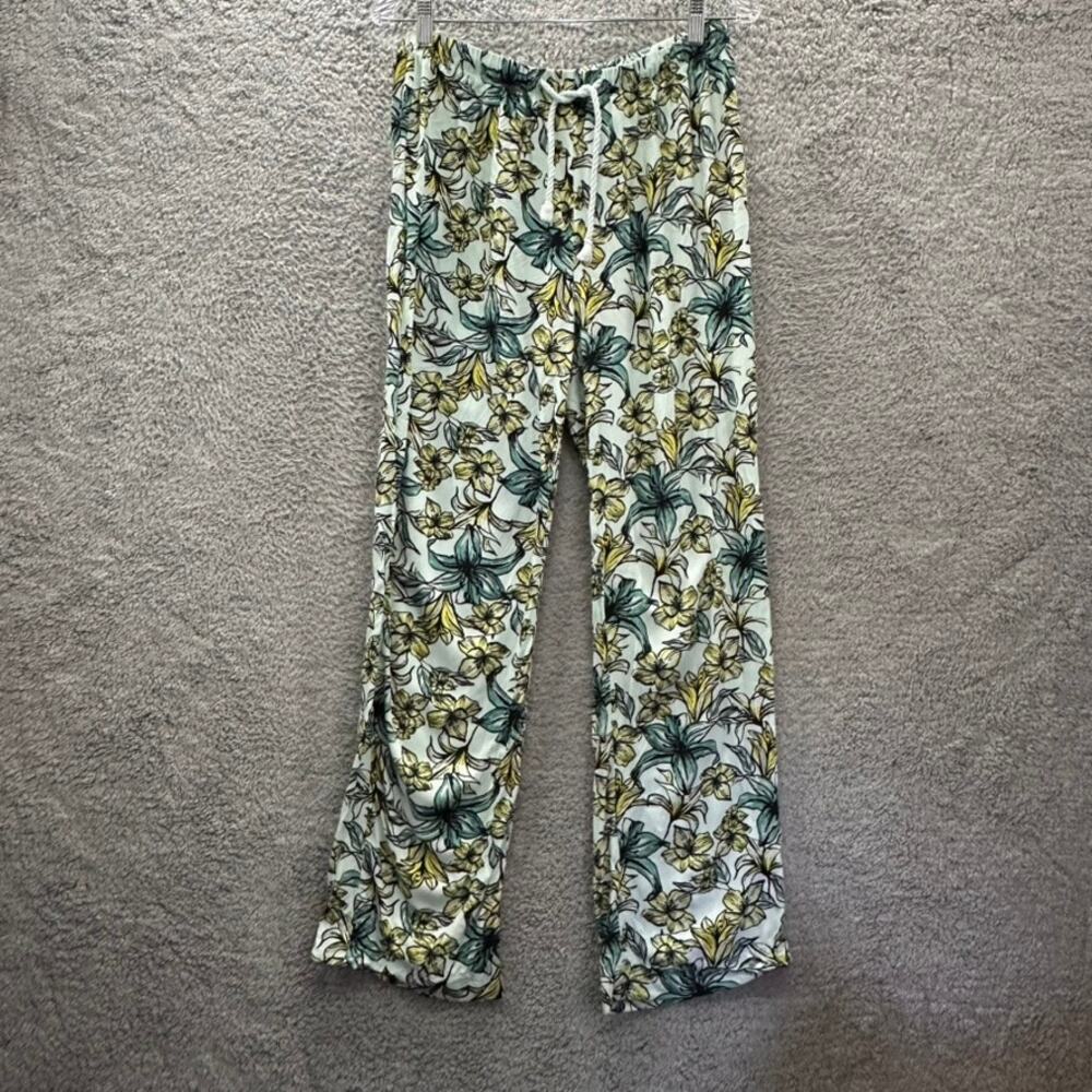 Beach Riot Women's Medium Floral Pants Wide Straight Leg Casual Tropical‎ Summer
